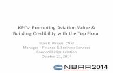 KPI's: Promoting Aviation Value & Building Credibility ... Presentation14...KPI's: Promoting Aviation Value & Building Credibility with the Top Floor Stan R. Phipps, CAM Manager –