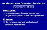 Assistance to Disaster Survivors - CODAJIC to Disaster... · Assistance to Disaster Survivors ... •Social (emotional fluctuation). Module 5 18 Crisis Theory ... To foster mastery