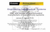 November 8, 2011 Engineering Nanomedical Systemsweb.ics.purdue.edu/~jfleary/nanomedicine_course_2011... ·  · 2011-11-14... (Good Laboratory Practices) and the FDA ... Good Laboratory