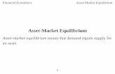 Asset-Market Equilibrium - University at Albany, SUNY Economics Asset-Market Equilibrium Consider an asset with payment stream $ t at time t. For a stock, the payment would be the
