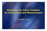 Strategies for Value Creation: Its Formulation and … for Value Creation: Strategies for Value Creation: Its Formulation and Measurement Arnoldo C. Hax . ... International Harvester