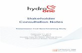 Stakeholder Consultation Notes - Hydro One criteria for comparison will be included. The RFP will be posted publicly on the ^Doing usiness with Hydro One website. Details regarding