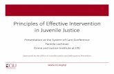 Principles of Effective Intervention in Juvenile Justice of Effective Intervention in Juvenile Justice Presentation at the System of Care Conference Pamela Lachman Crime and Justice