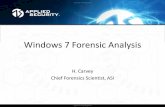 Windows 7 Forensic Analysis - Digital Forensics Training · PDF fileWindows 7 Forensic Analysis H. Carvey Chief Forensics Scientist, ... Every time MS has released a new version of