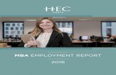 MBA EMPLOYMENT REPORT 2016 - Homepage | HEC ...REPORT_FINAL.pdfMBA EMPLOYMENT REPORT 2016 TRENDS & STATISTICS The HEC Paris MBA Class of 2016 had a very successful recruitment year,