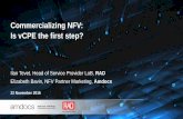 Commercializing NFV – is vCPE the First Step? · PDF fileCommercializing NFV: Is vCPE the first step? Ilan Tevet, Head of Service Provider LoB, RAD. Elizabeth Bavin, NFV Partner