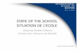 STATE OF THE SCHOOL SITUATION DE L’ECOLE - · PDF fileMISSION DE L’EIB Former des ... from 6 th to 12 th grade Shaping Global Citizens. ... • A significant teacher salary gap
