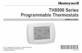 69-1701.fm TH8000 Series Programmable Thermostatsmetfabheating.com/wp-content/uploads/2016/02/Honeywell-TH8000... · 3 69-1701 FEATURES Ł Large, Clear Display with BacklightingŠcurrent