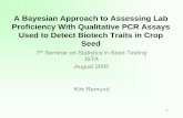 A Bayesian Approach to Assessing Lab Proficiency With ... A Bayesian Approach to Assessing Lab Proficiency With Qualitative PCR Assays Used to Detect Biotech Traits in Crop Seed 7th