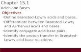 Acids and Bases - VRG Homevrg-uofsc.com/images/L8 Ch15_1_2_3 CHEM112 Vannucci.pdf · Brönsted-Lowry acids and bases are not ... Relate hydrogen ion concentration to ... Define pH