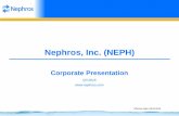 Nephros, Inc. (NEPH) Harbor Statement ... Partnered with Nalco, Direct Sales Leverage major distributors: HOH, Garrett -Callahan, ... Nephros, Inc. (NEPH)