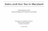 Sales and Use Tax In Maryland - dlslibrary.state.md.usdlslibrary.state.md.us/publications/OPA/P/BT/SUTM_2011.pdf · Sales and Use Tax in Maryland ... – sales already subject to