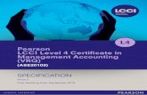 Pearson LCCI Level 4 Certiﬁ cate in Management … Level 4 Certiﬁ cate in Management Accounting (VRQ) (ASE20102) Introduction Sample assessment materials (SAMs) provide learners