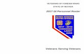 2017-18 Personnel Roster - vfwnv.com Roster.pdf · 2017-18 Personnel Roster. Veterans Serving Veterans . Commander’s Message Confidential personnel . Veterans of Foreign Wars .