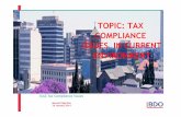TOPIC: TAX COMPLIANCE ISSUES IN CURRENT ENVIRONMENT · PDF fileCOMPLIANCE ISSUES IN CURRENT ENVIRONMENT ... • Payer to issue a withholding tax certificate to each ... supply subject