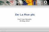 De La Rue plcinvestors.delarue.com/.../prelim-presentation-2012.pdf2009 2010 2011 2012F (bn) Paper Capacity and Demand Demand Capacity Currency Market – Characteristics Option Market