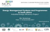 Energy Management Systems and Programmes in  · PDF fileEnergy Management Systems and Programmes in South Africa ... paraffin boiler which ... SADC Region (2017/18) Uganda