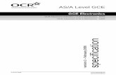 AS/A Level GCE - Edutek GCE_Electronics... · This booklet contains OCR’s Advanced Subsidiary ... application of knowledge in the solution of a practical ... Mathematics or Physics