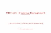 MBF1223 | Financial Management · PDF fileSlide Contents • Learning Objectives • Introduction 1.Finance: An Overview 2.Three Types of Business Organizations 3.The Goal of the Financial
