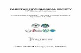 PAKISTAN Physiological  · PDF filePAKISTAN Physiological Society ... 11:40 AM Concept of Education in Islam Taj Muhammad Khan ... Junaid Sarfraz Khan, Saima Tabasum