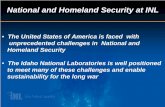 National and Homeland Security at INL · PDF fileunprecedented challenges in National and . Homeland Security ... Marketing. System Design & Engineering ... John Garnier . Armor Program