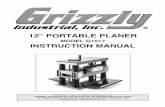 12'' PORTABLE PLANER - Grizzlycdn0.grizzly.com/manuals/g1017_m.pdfG1017 12'' Portable Planer Table Of Contents PAGE 1. SAFETY SAFETY INSTRUCTIONS FOR POWER TOOLS 2 ADDITIONAL SAFETY
