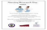 Nursing Research Day 2010 - Memorial · PDF file2 Welcome from the Nursing Research Day Planning Committee Once again the planning committee of the Collaborative Research Committee