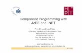 Component Programming with J2EE and - uni- · PDF fileComponent Programming with J2EE and .NET ... –Component and clients are developed in mutual ... –defines a model for the development