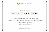 KUCHLER - Duo Klierduo-klier.com/wp-content/uploads/2013/11/Kuchler... ·  Ferdinand KUCHLER Concertino in D Major Op.15, In the Style of Vivaldi Violin part 1st - 3rd position