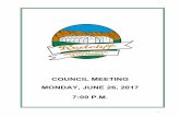 COUNCIL MEETING MONDAY, JUNE 26, 2017 7:00 P.M. the regular meeting of the redcliff town council . monday, june 26, 2017 – 7:00 p.m. redcliff town council chambers . agenda item