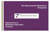 The Shenandoah Midwifery Programs - Shenandoah … · The Shenandoah Midwifery Programs Explanation of ... and hi-touch use of technology so you can learn and stay connected while