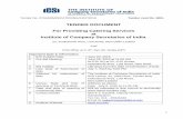 TENDER DOCUMENT FOR PROVIDING - ICSI - The … DOCUMENT FOR … · TENDER DOCUMENT For Providing Catering Services at ... Email id: kailash.kaushik@ ... CHECK LIST OF DOCUMENTS TO