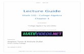 Lecture Guide - stevetoner.comstevetoner.com/lec_notes/lect_notes_CA_Miller_ch_3.pdf · Chapter 3 Page 2 of 23 College Algebra Lecture Notes – Videos to accompany these notes can