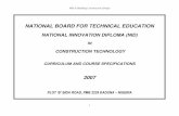 NATIONAL BOARD FOR TECHNICAL EDUCATION in Building Construction.pdf · NID in Building Construction (Draft) 1 ... (SIWES). 4.2 The General ... 1.3 Write report on the visit * Guide