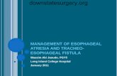 MANAGEMENT OF ESOPHAGEAL ATRESIA AND TRACHEO-ESOPHAGEAL ... · PDF fileatresia and tracheo - esophageal fistula wassim abi jaoude, ... post-op extubated on pod ... management of esophageal