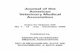 Journal of the American Veterinary Medical Association€¦ ·  · 2012-06-22Journal of the American Veterinary Medical Association Index for Volume 235 No. 1 – 12 July – December