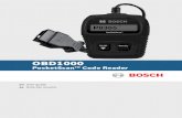OBD1000 - Bosch Diagnostics PocketScan™ Code Reader en User guide es Guía del usuario. ... Reading Diagnostic Trouble Codes and Data . . 7 Erasing Diagnostic Trouble Codes and Data