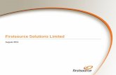 Firstsource Solutions Limited FY12 Investor... ·  · 2014-04-11In December 2001 by ICICI Ltd. Healthcare Telecom & Media BFSI Asia BU Q1 FY12 Revenue ... CRM, collections and ...