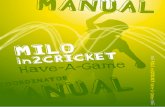 MILO - Carina Cricket Club€¦ · 1 CHECKLIST LEarnIng To pLay THe mILO in2CRICkeT HaVe-a-game PROgRam The MILO in2CRICKET Have-A-Game activities take all …