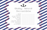 Baby Word Scramble - Baby Shower Ideas and Shops · Baby Word Scramble Crib Diaper Burp Cloth High Chair Rattle Wipes Diaper Cake Baby Powder Booties Stroller ANS WER