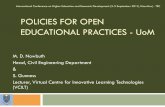 POLICIES FOR OPEN EDUCATIONAL PRACTICES - UoMtec.intnet.mu/pdf_downloads/confpaper/confpaper091225.pdf · POLICIES FOR OPEN EDUCATIONAL PRACTICES - UoM M. D. Nowbuth ... Lecturer,