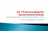 AS 12:Accounting for Government Grants · 15 AS 12 “Accounting for Government Grants” permits two alternative ... Receipt of government grant for non-depreciable FA ... To Profit