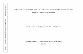 DEVELOPMENT OF A VISION SYSTEM FOR SHIP HULL INSPECTION · DEVELOPMENT OF A VISION SYSTEM FOR SHIP HULL INSPECTION ... a draft material and his questions which have ... DEVELOPMENT