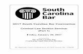 Criminal Law Section Seminar (Part 1 ... - South … Law Section Seminar (Part 1) ... 2017 SOUTH CAROLINA BAR CONVENTION CRIMINAL LAW LEGISLATIVE UPDATE ... to review an incident report,