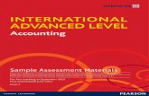 INTERNATIONAL ADVANCED LEVEL - Pearson … · INTERNATIONAL ADVANCED LEVEL Accounting Sample Assessment Materials Pearson Edexcel International Advanced Subsidiary in Accounting …