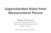 Superselection rules from measurement theorytanimura/lectures/super...Superselection Rules from Measurement Theory Shogo Tanimura Department of Complex Systems Science Graduate School