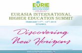 EURASIA INTERNATIONAL HIGHER EDUCATION … · EURASIA INTERNATIONAL HIGHER EDUCATION SUMMIT (EUIRE) EURIE will Bring other parts of the world together with the great potential ...