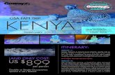 GSA FAM TRIP KENYA - Homepage | Gowayblog.goway.com/gsa/wp-content/uploads/2016/11/Kenya-Fam-Trip.pdf · KENYA GSA FAM TRIP FEBRUARY 2017 FEBRUARY 17: ... and rocky peaks to extinct