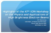 Highlights of the 47th ICFA Workshop on the Physics and ... · on the Physics and Applications of High Brightness Electron Beams ... brightness beams are at the center of many future