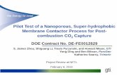 Pilot Test of a Nanoporous, Super-hydrophobic Membrane ... Library/Research/Coal/carbon capture... · Pilot Test of a Nanoporous, Super-hydrophobic Membrane Contactor Process for